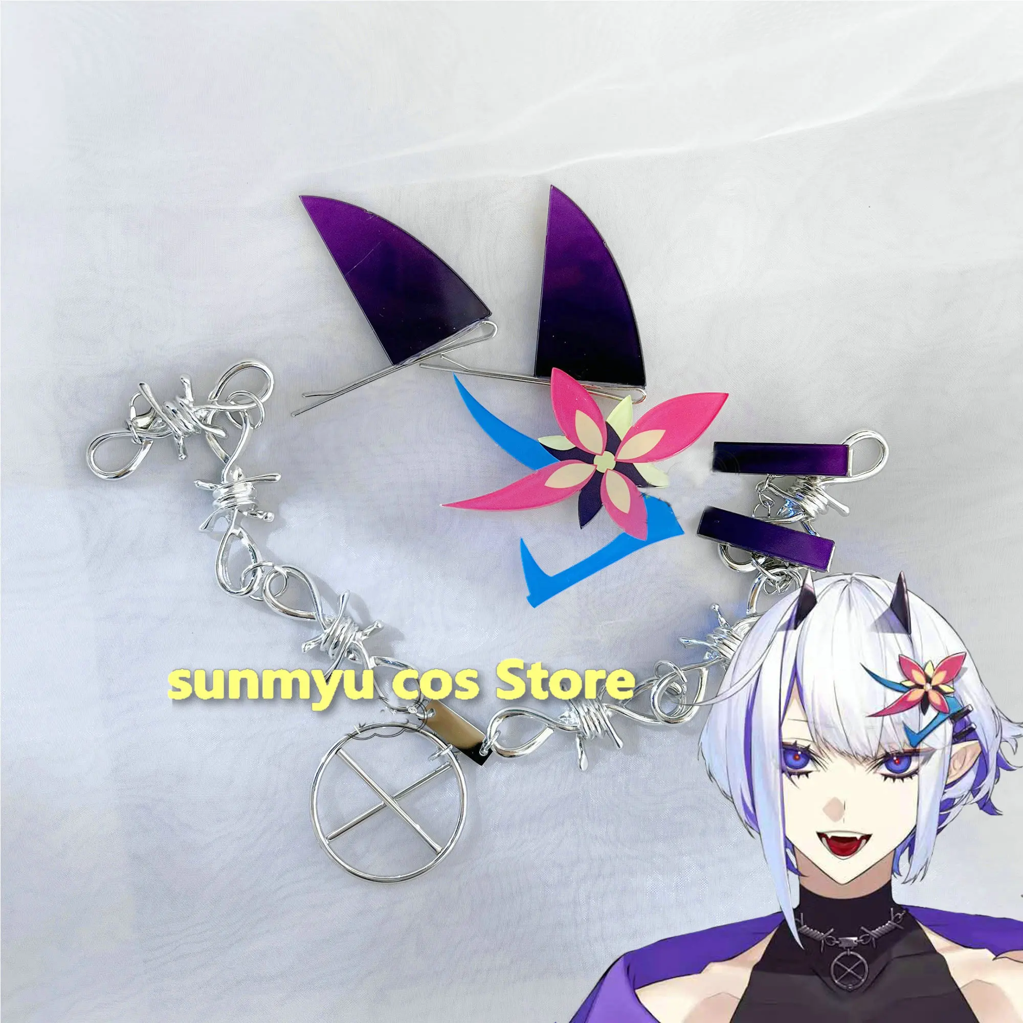 

Vtuber Whale Taylor Cosplay Accessory Whale Taylor Horn Headwear Hairpin Necklace Neck pendant Cosplay