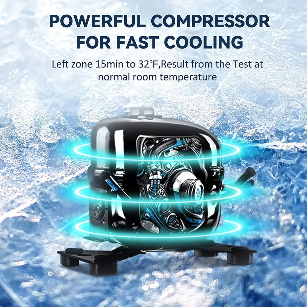 Alpicool C9 Portable Mini Fridge for Skincare,12V Car Refrigerator 12L,Air compressor Freezer Fast Cooler DC 12/24V,AC100-240V