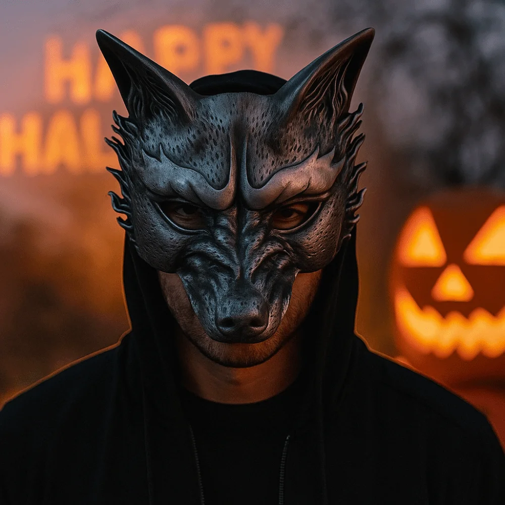 

Creative Wolf Halloween Mask Half Face Foam Masquerade Mask Animal Dress Up Props Cosplay Mask Makeup