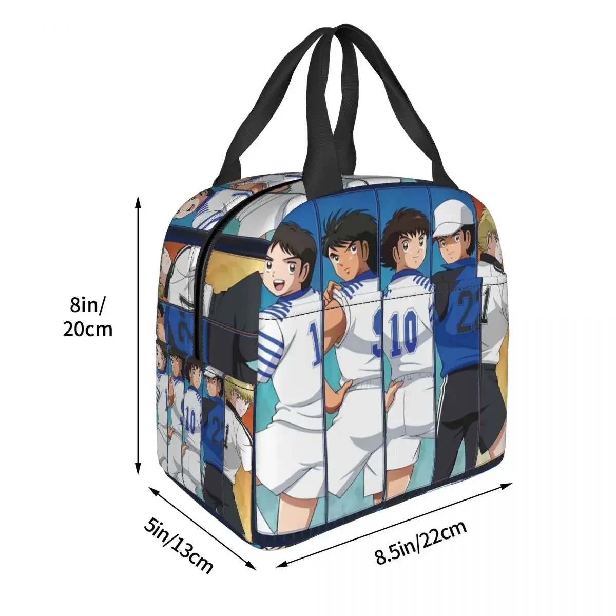Captain Tsubasa Insulated Lunch Bag for Women Kids Portable Food Boxes Thermal Lunch Box Tote