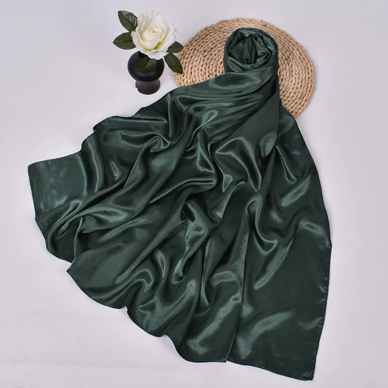 90 cm Seide Schal Schal Headwraps Für Frau Mode Vier Jahreszeiten Haar Zubehör Hijab Foulard Bandana Femme Kopftuch – Detail 17