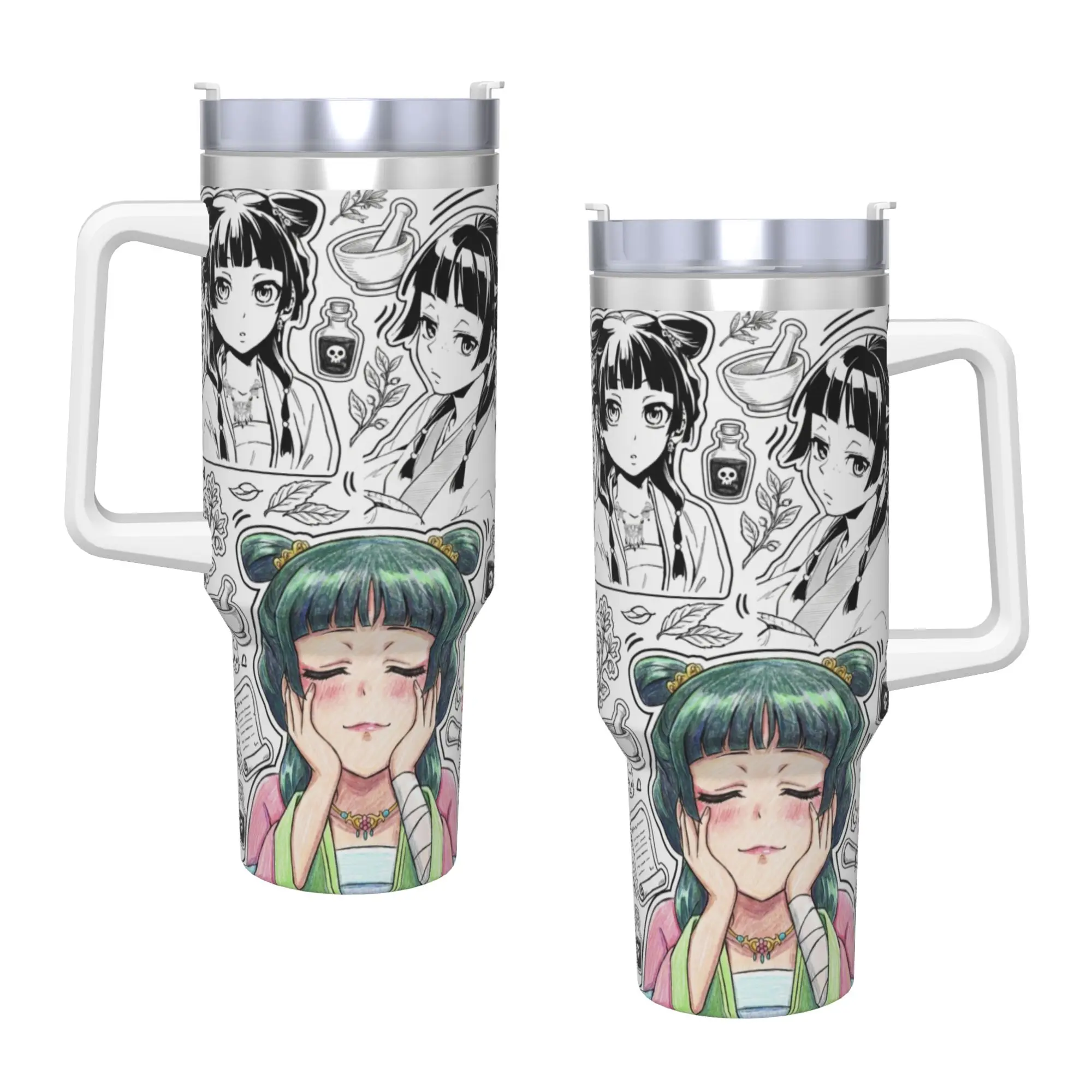 Stainless Steel Tumbler The Apothecary D-Diaries Maomao Coffee Mug  Leakproof Cold Drink Car Mugs Travelist Graphic Water Bottle