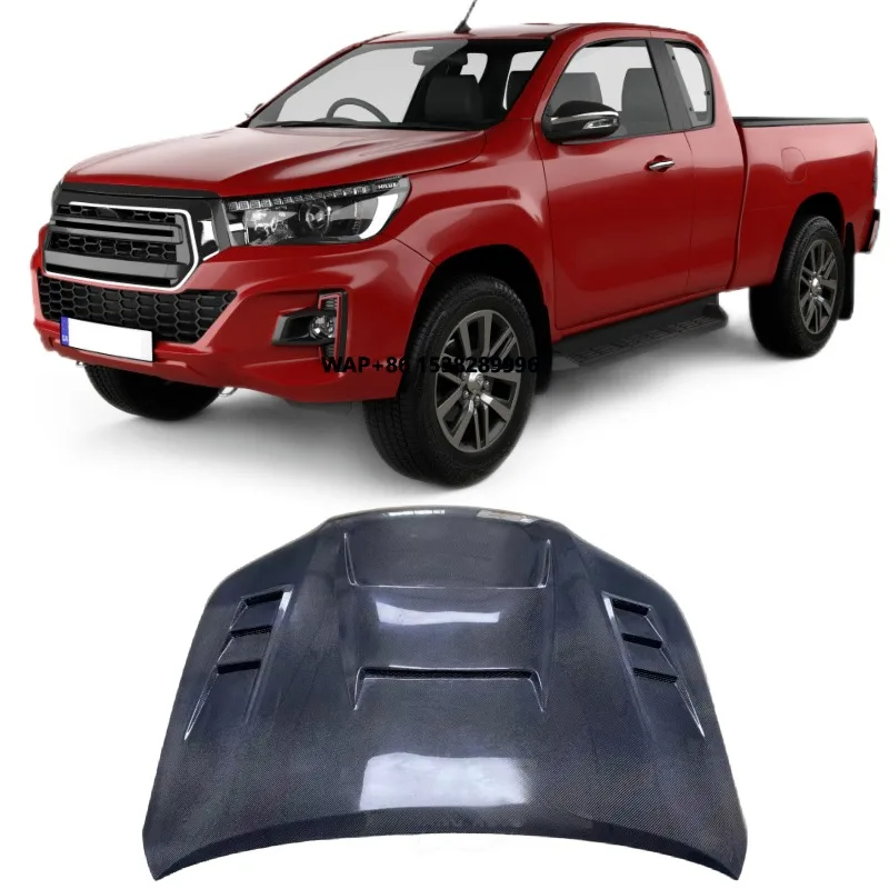 

Wholesale Customized For-Toyota Hilux Open Hole Carbon Fiber Hood New Modified Engine Hood