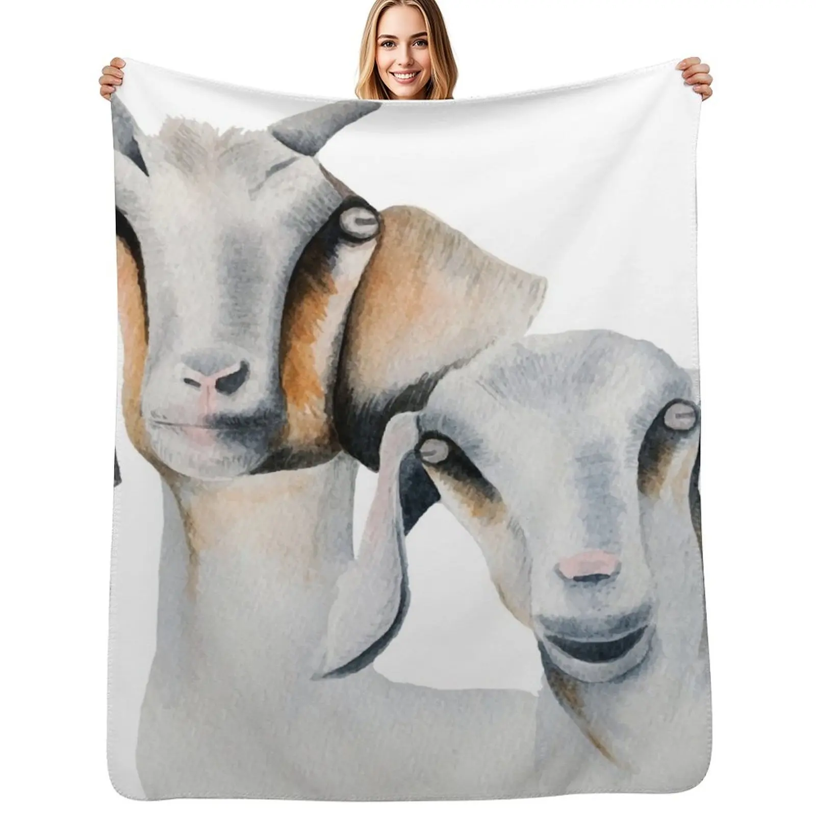 Goat and goat Throw Blanket Hairy Beautifuls blankets ands manga Soft Big Luxury Designer Blankets