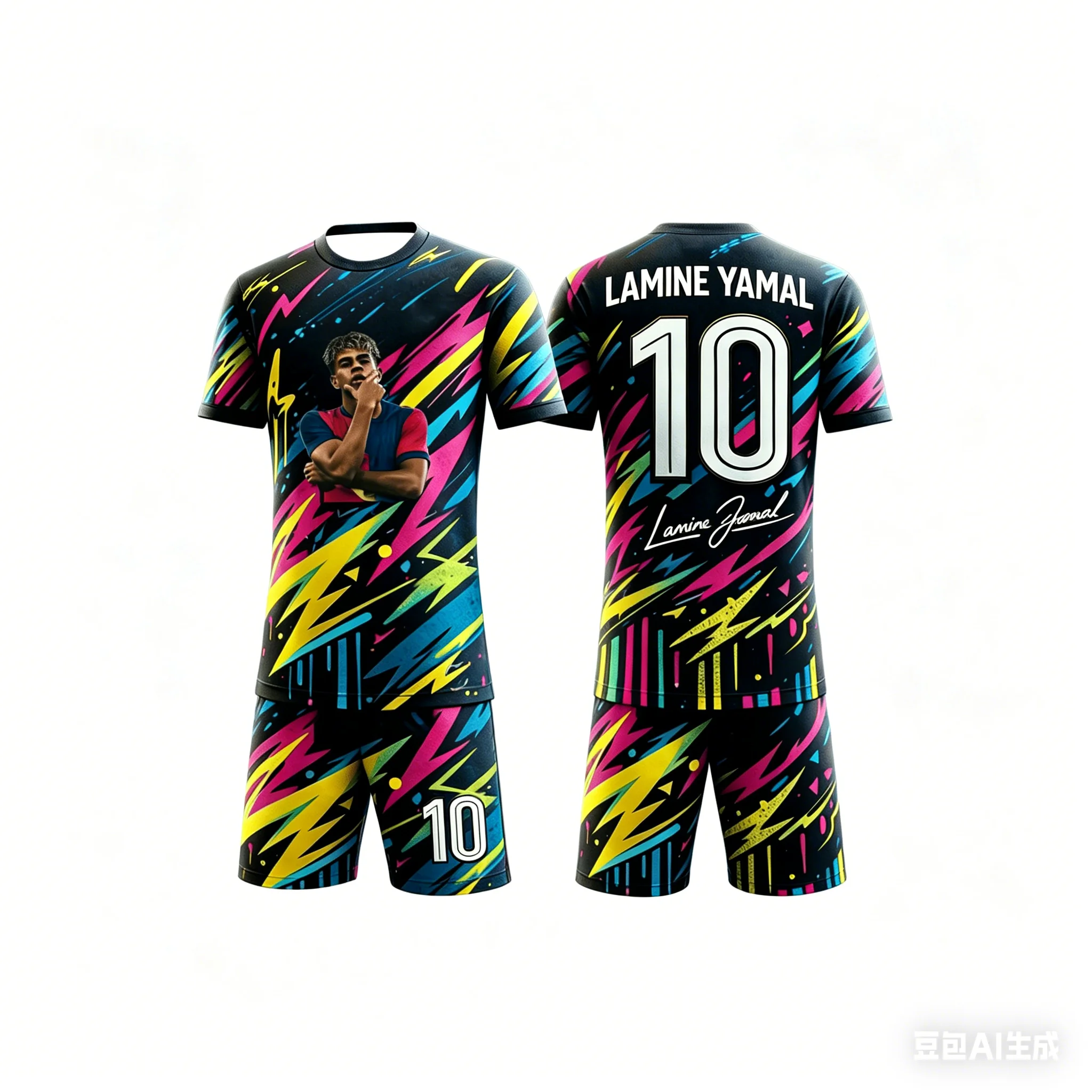 New Style Custom Print Football T-shirt and Shorts, Quick-Drying Breathable Summer Training Wear, Outdoor Sports Attire - view 3