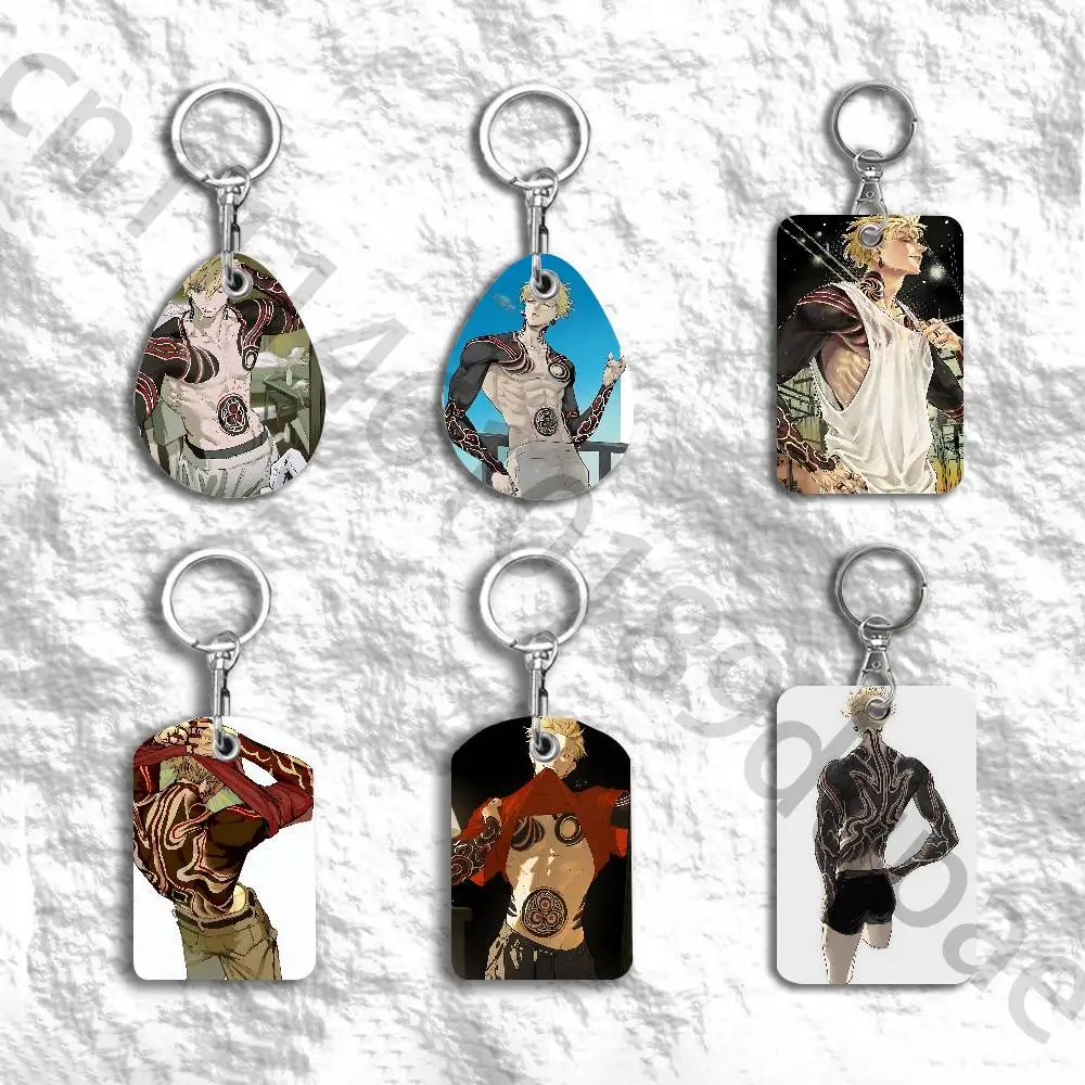 G-Gachiakuta E-Enjin Protective Printed Leather Card Case Metal Keychain Accessory