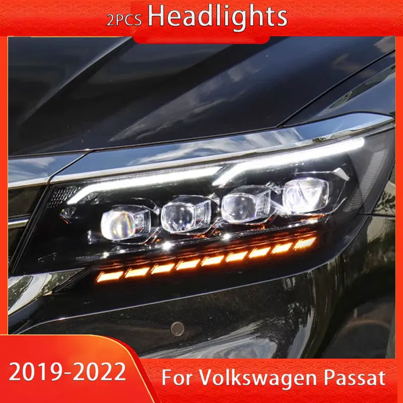 

Car Headlights For Volkswagen VW Passat 2019-2021 Crystal Matrix Lens LED DRL Headlight Turn Signal Front Lamp Tools Car Accesso