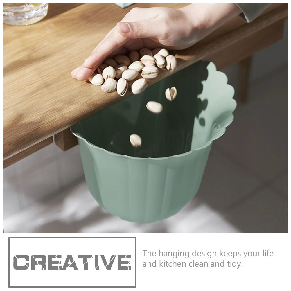

Plastic Hanging Trash Can Fresh Natural Color Over Cabinet Door Kitchen Waste Bin Space Saving Hanging Trash Bin for Home Office