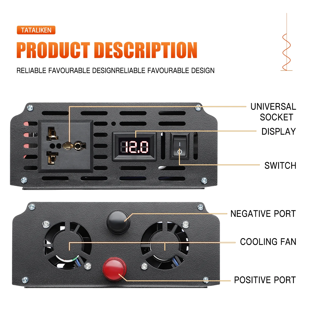 Imagem -05 - Inversor de Potência de Onda Senoidal Pura 2500w 3500w 4500w 5000w 6000w dc 12v Display Led é Adequado para ac 220v Conversor Solar Carro