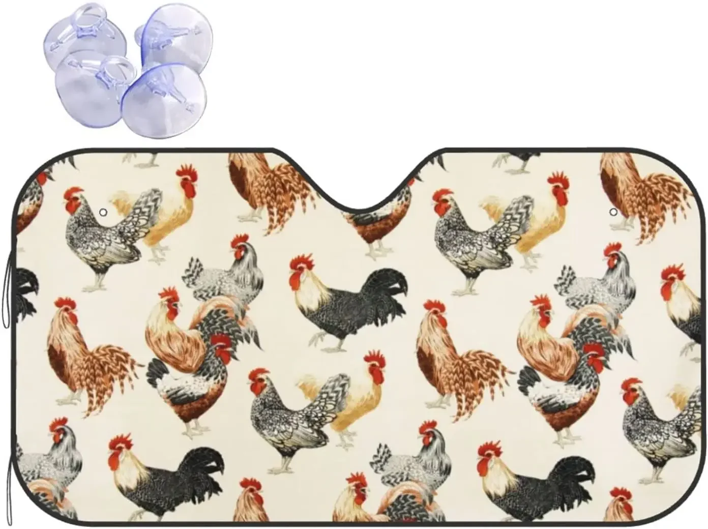 Farm Animal Rooster Car Sunshade Night Sunshade UV Sun Shade Front Window Sun Shade Protector