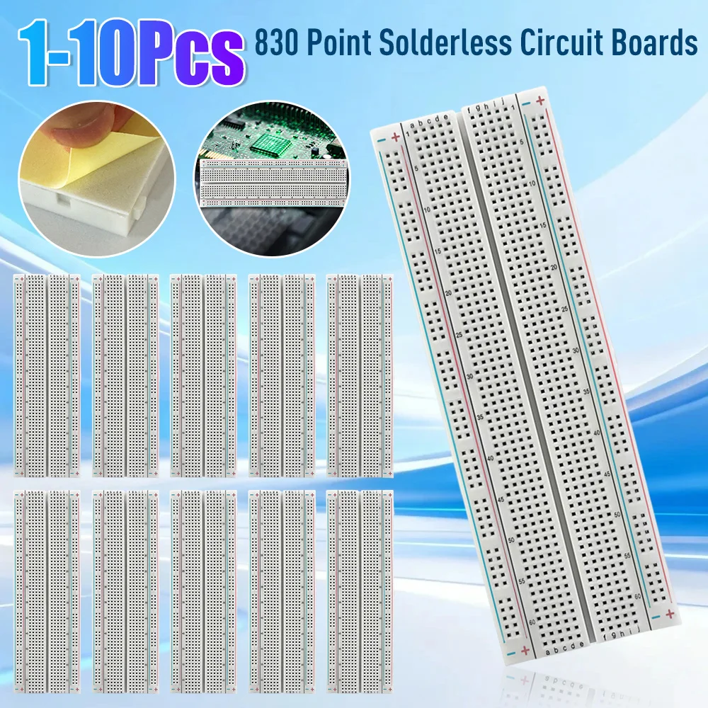 Breadboard 830 Point Circuit Boards Solderless Universal Experiment Boards Spliceable for Circuit Assembly and Commissioning