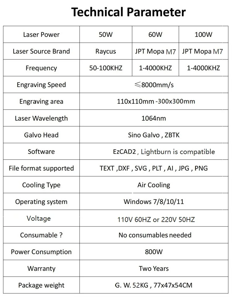 Lightburn JPT Mopa M7 Fiber Laser Marking Engraving Machine 50W 60W 100W Metal Color Coding on Metal - view 4