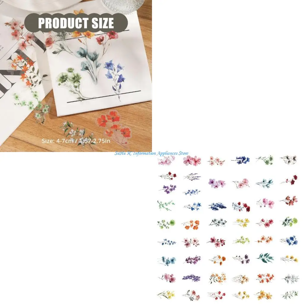 

Plant Sticker Scrapbook Sticker Flowers Sticker Reward Sticker Decorative Label Sticker Easy to Use for Party