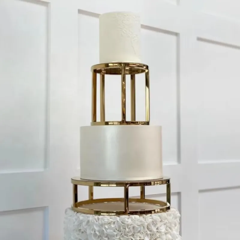 

Iron Dessert Table Cake Decoration Display Rack Tray Wedding Table Carton Customized White Stands Modern Cake Tools Sustainable