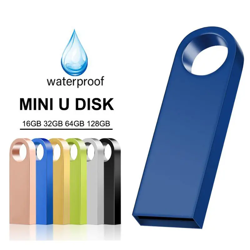 50PCS Custom LOGO USB Flash Drive 4GB 8GB 2.0 High Speed Pen Drive 16GB 32GB 64GB 128GB metal usb sticks with key