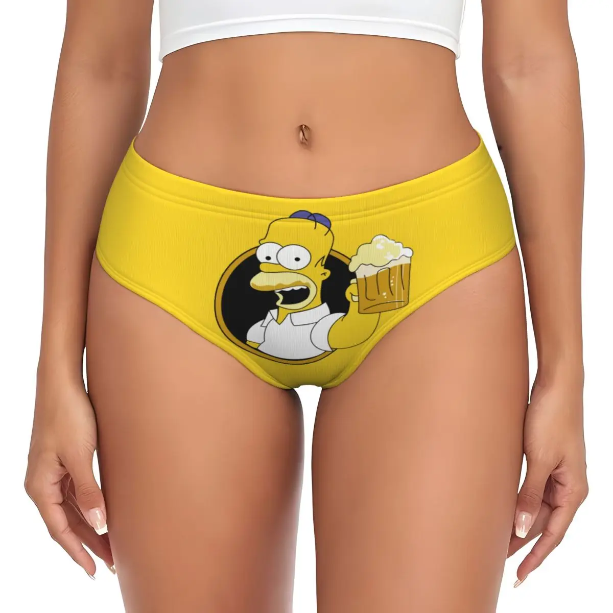 Biancheria intima elasticizzata traspirante da donna con mutandine brevi personalizzate S-Simpsones The Simpsons Homer