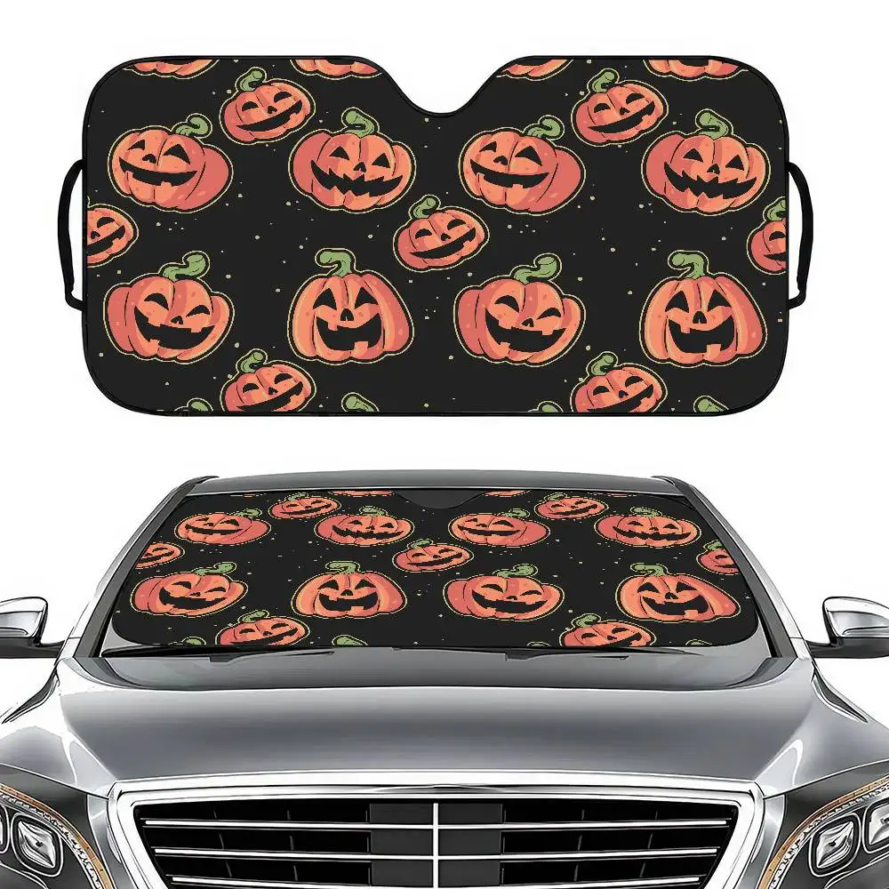

Halloween Cartoon (Ghosts/Pumpkins) Custom Car Windshield Sunshade - Anti-UV Reflector, Universal For Summer 2025