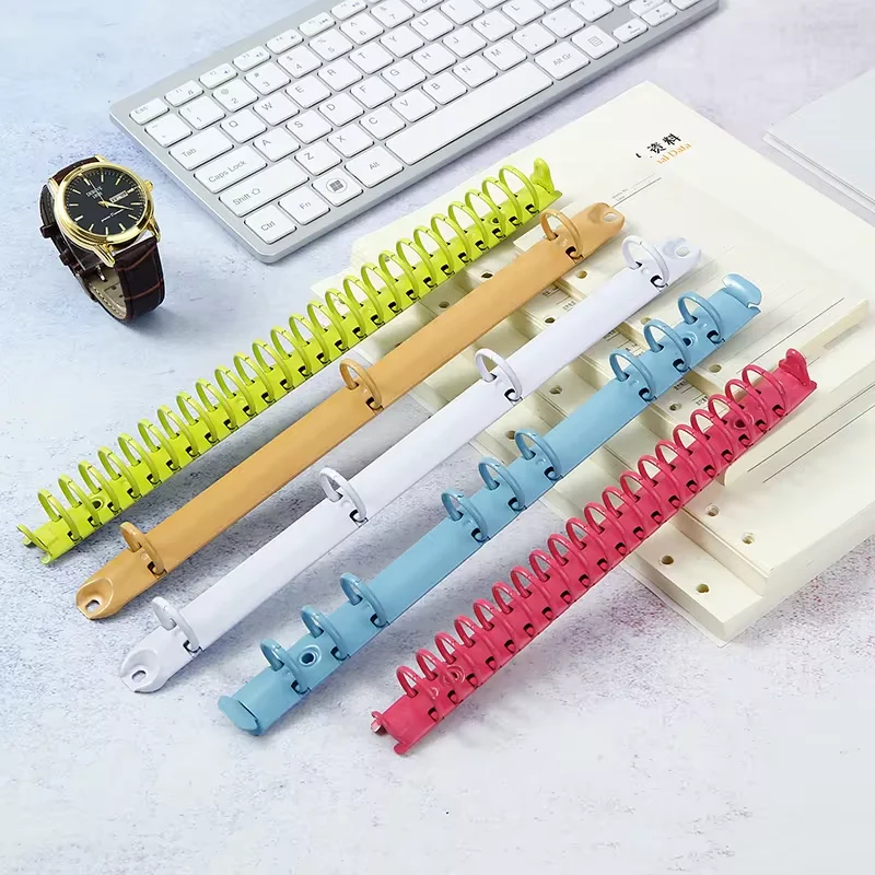 A4 A7 B5 Ring Binder Clips Loose-leaf Binding Strip Colorful Metal Binding Clips Office School Supplies Diameter 2cm