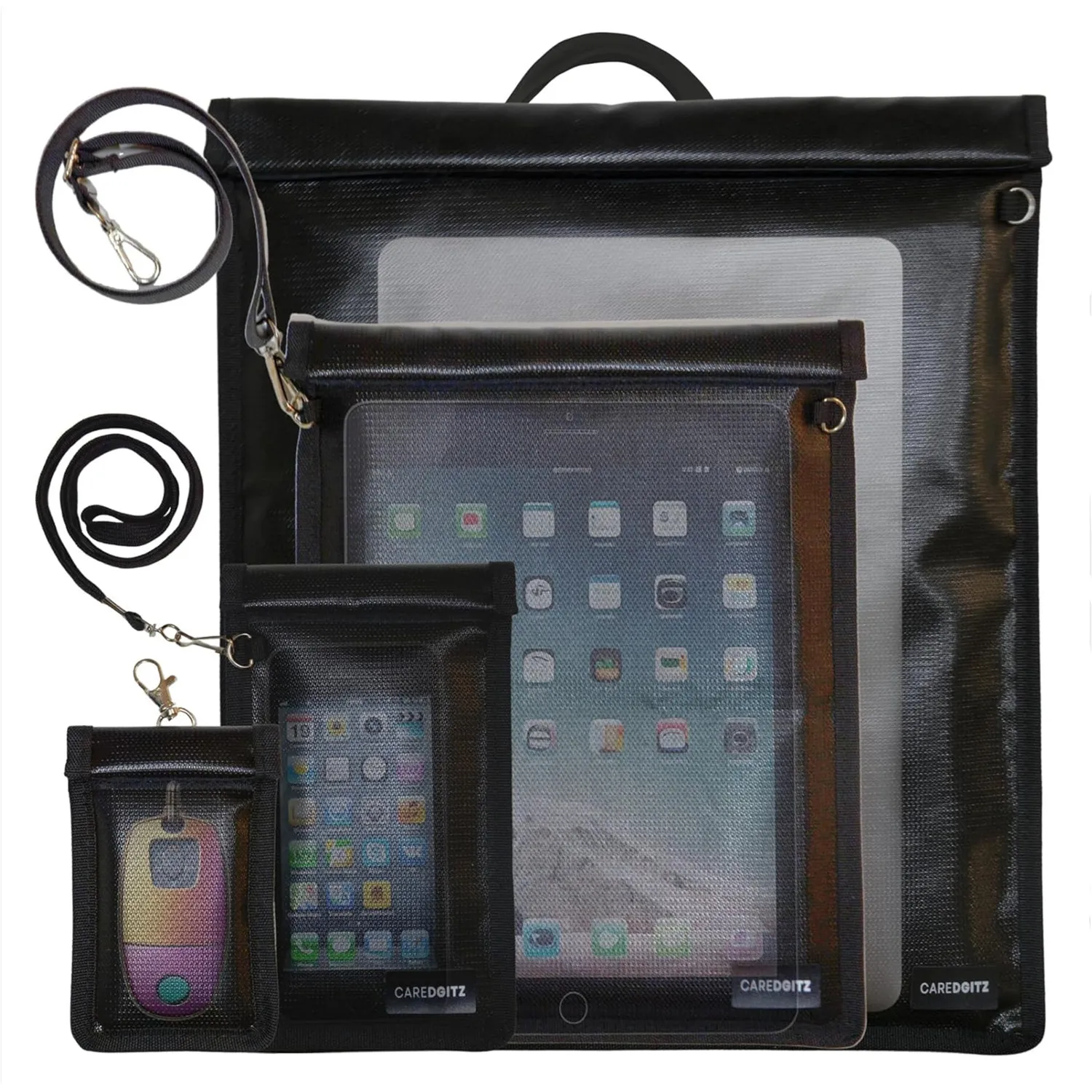 Faraday Bag 4 Pack Faraday Bags for Phones Car Key Signal Jammer Large Faraday Cage for Laptops Tablets RFID Key Fob Protector