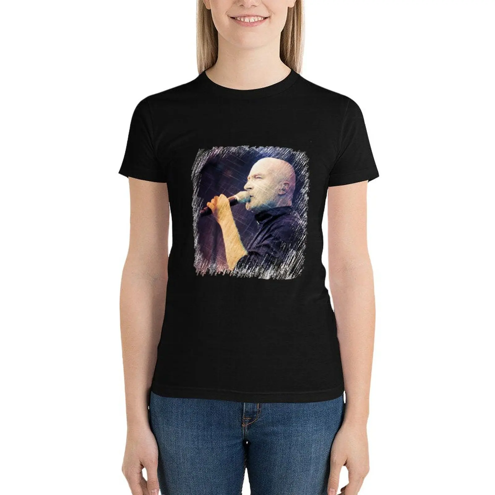 

phil collins T-Shirt Aesthetic clothing plus size tops tees shirts graphic tees luxury designer clothing Women