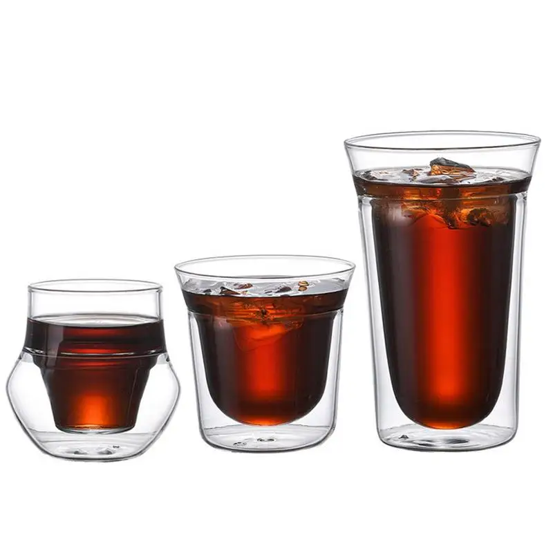 Glass Mugs Double Wall Glass Mug Double-layer Glass Mug Coffee Cup Mug Gift 120/180/220ml