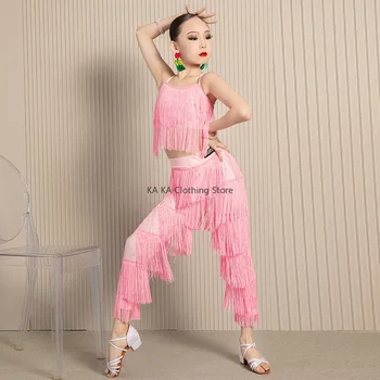 여성용 라틴 댄스웨어 라인 댄스 코스튬 블랙 원피스, 성인 여성용 고급 댄스 전문 연습 삼바 브이넥 원피스 