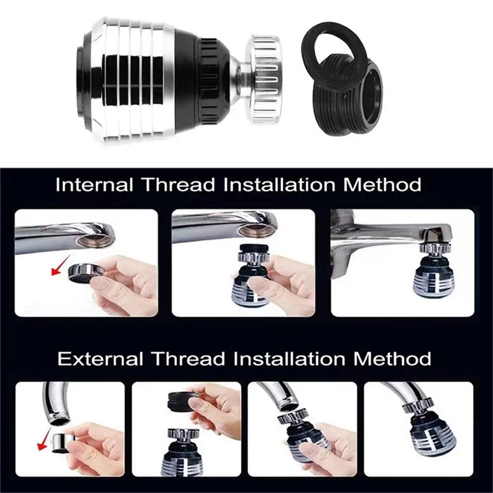 Adaptador giratório do filtro do bocal da torneira, Acessório do filtro de água da cozinha, Difusor da torneira, Respingo do aerador