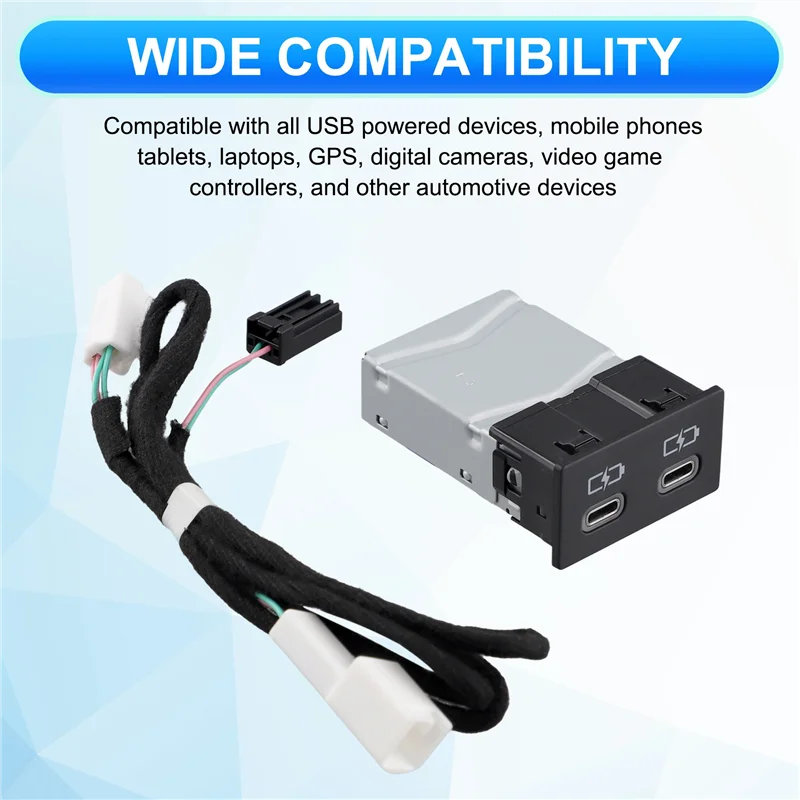 BB Car Charger Socket Dual USB PD Type C Charging Outlet Fuse Box Power Adapter For Toyota Camry Highlander Corolla RAV4
