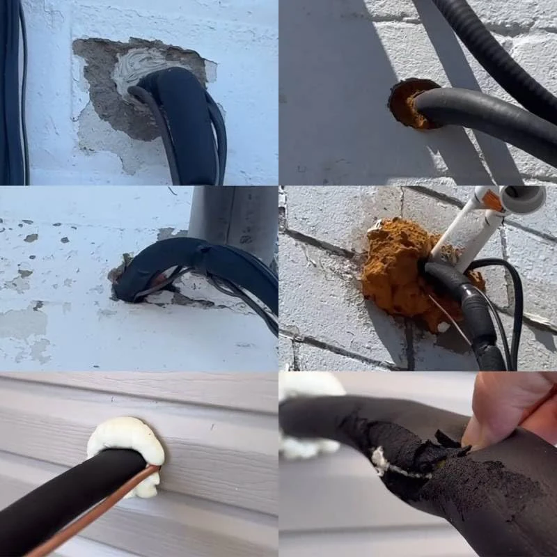 HVAC جدار اختراق خط مجموعة غطاء عدة سلك الجمعية مجموعة غطاء سبليت الجسم غطاء جدار غطاء التيار المتناوب خط مجموعة نظام تكييف الهواء