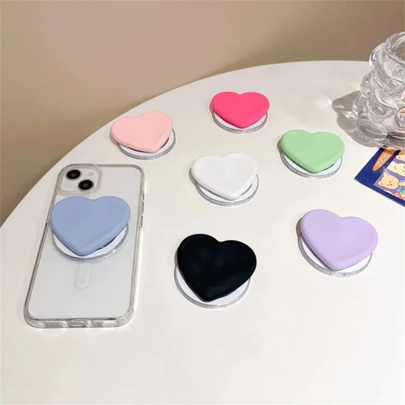 

Korean Cute Love Heart For Magsafe Magnetic Phone Griptok Grip Tok Stand For IPhone 16 Foldable Wireless Charging Case Holder