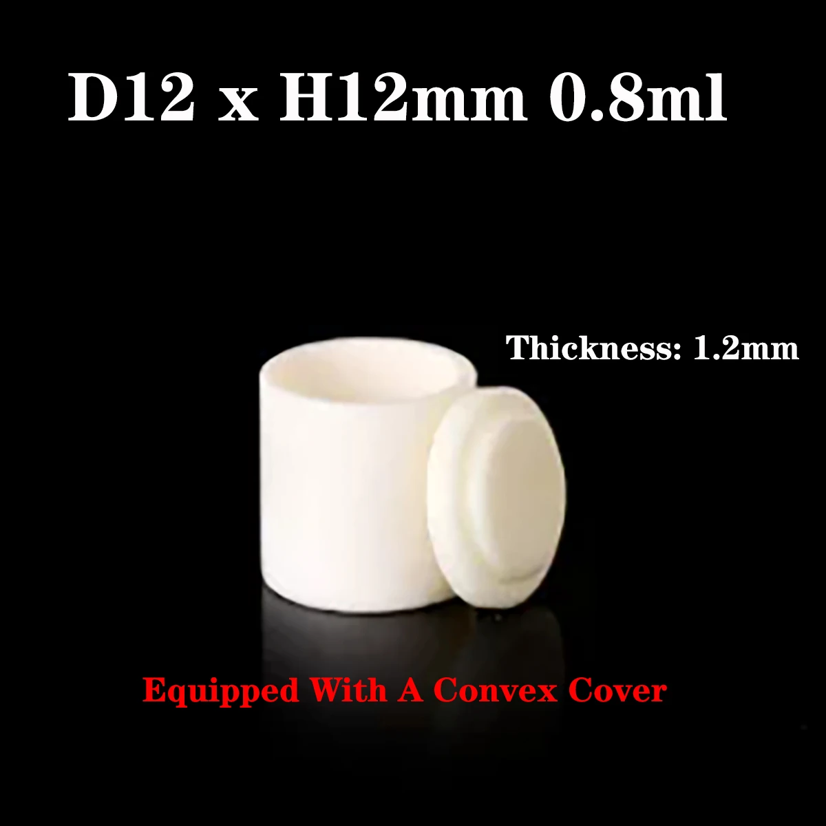 99 Alumina Cylindrical Crucible with Domed Lid, High Temperature Resistant Corundum for Lab Melting