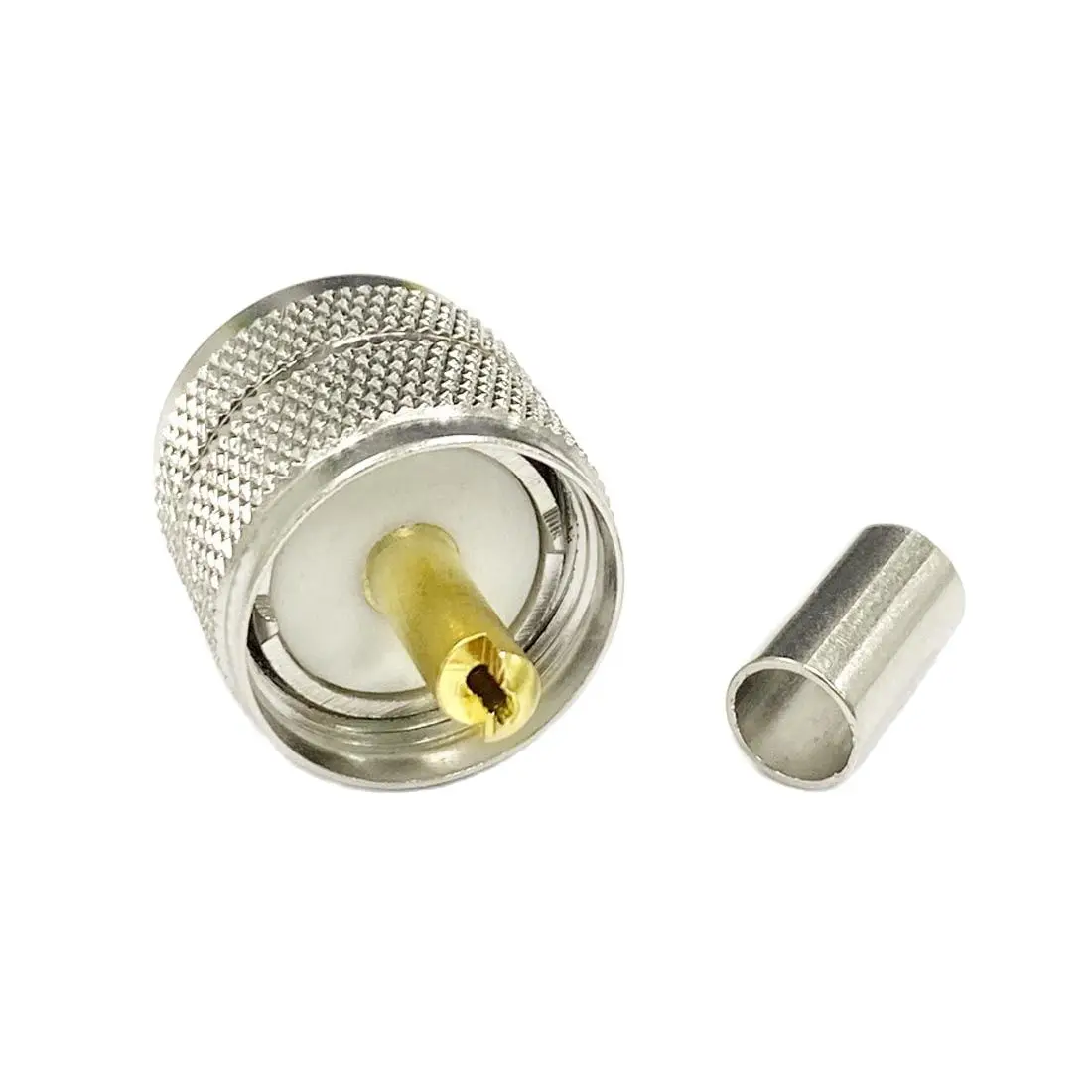 

1pc UHF Male Plug RF Coax Convertor Connector Crimp RG58 RG142 RG400 LMR195 Cable Straight Nickelplated NEW Wholesale