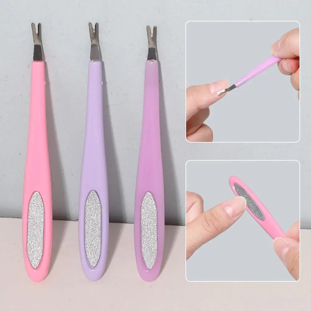 1PC ネイルキューティクルプッシャーペディキュアネイルキューティクルリムーバーツール爪の角質フォークニッパープッシャーマニキュアトリマー