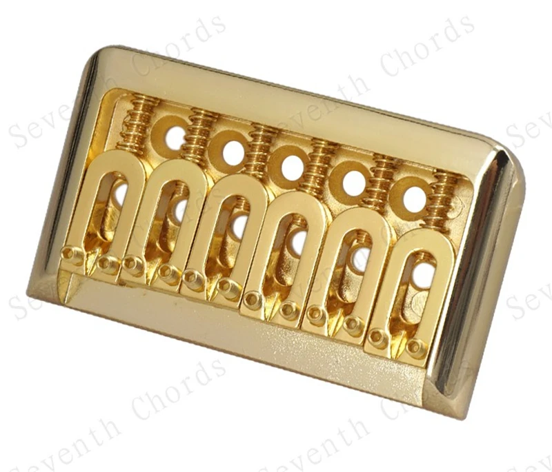 1 Set 6 Saiten Gold Silber E-Gitarren-Brücke Top-Load-Sattel Hardtail 76MM Musikinstrument-Zubehörteile – Detail 16