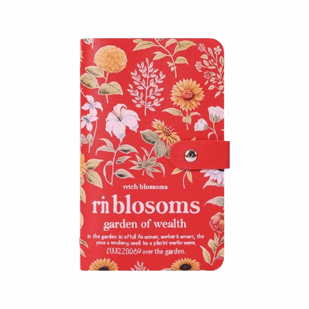 A6 Cash Budget Binder Double-Sided Pocket Portable Money Saving Wallet Floral Sunflower Print Cash Envelope Savings Organizer