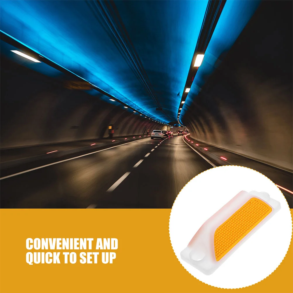 6Pcs Road Reflectors Rectangular Reflective Driveway Markers Pavement Safety Guidance Markers Highway Outdoor Reflectors