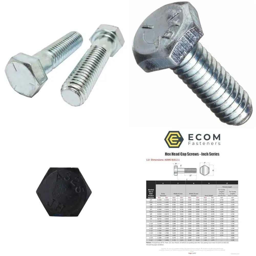 

Grade 5 Zinc-Plated Steel Hex Cap Screws, 7/16-14 x 3 Inches, Coarse Thread, Partially Threaded, Pack of 50