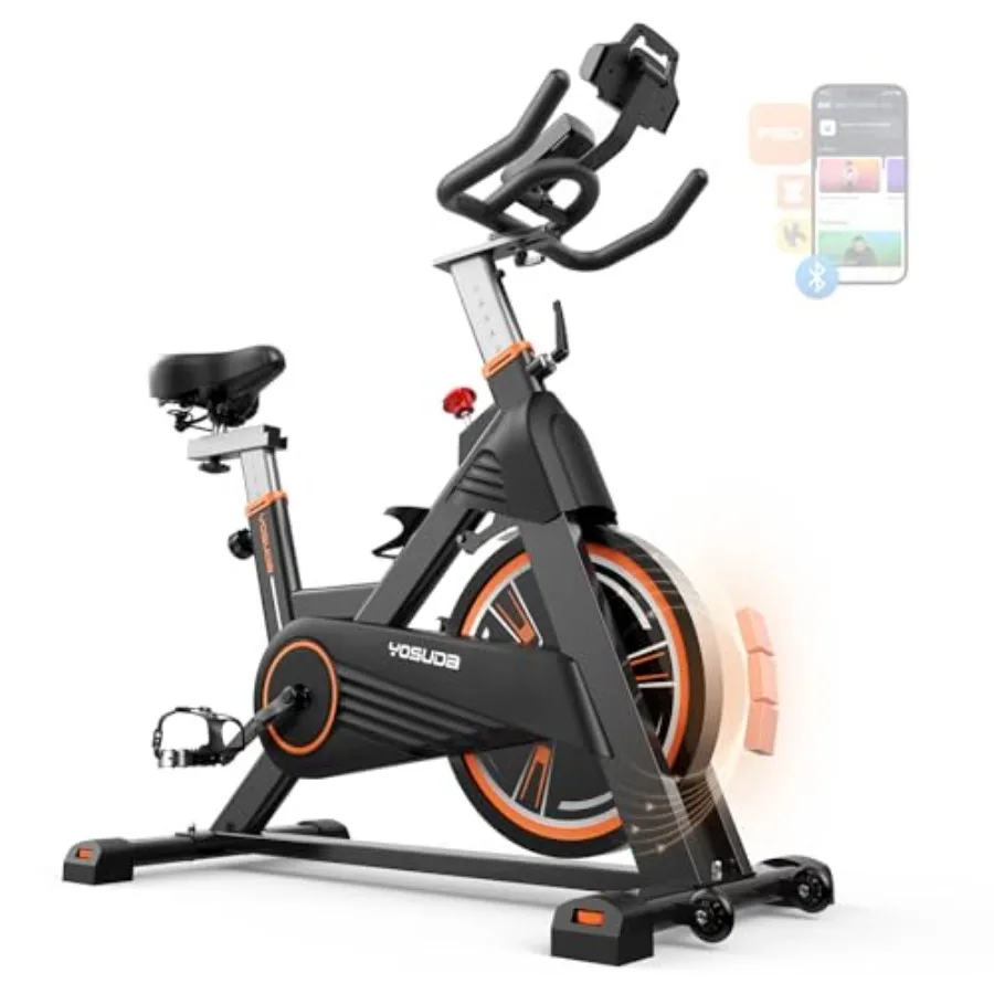 

Велотренажер PRO Magnetic Exercise Bike с нагрузкой до 350 фунтов, для дома, с комфортным сиденьем, бесшумным ременным приводом