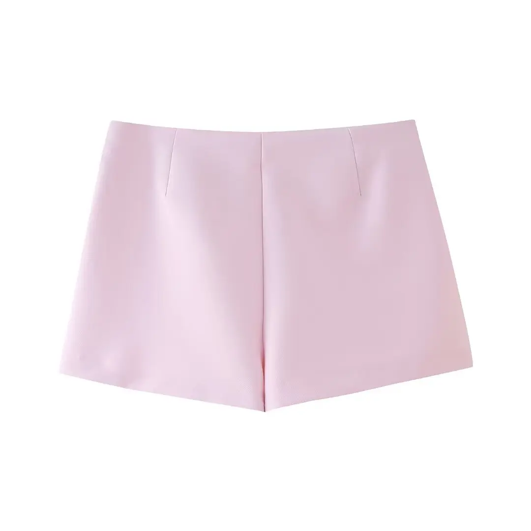 Duoperi-mini saia de cintura alta para mulheres, shorts de cor sólida com renda, estilo casual, chique, moda