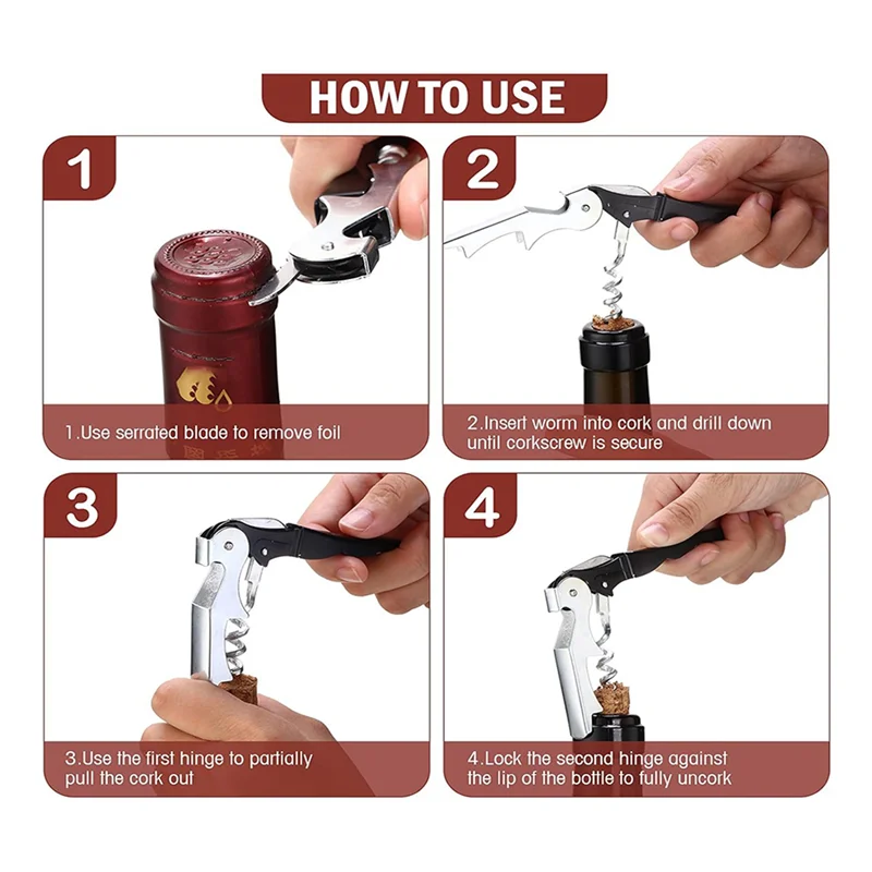 ABUH-32 Pieces Wine Keys Opener Black Travel Corkscrew Wine Opener Waiter Corkscrew Wine Opener Beer Bottle Opener
