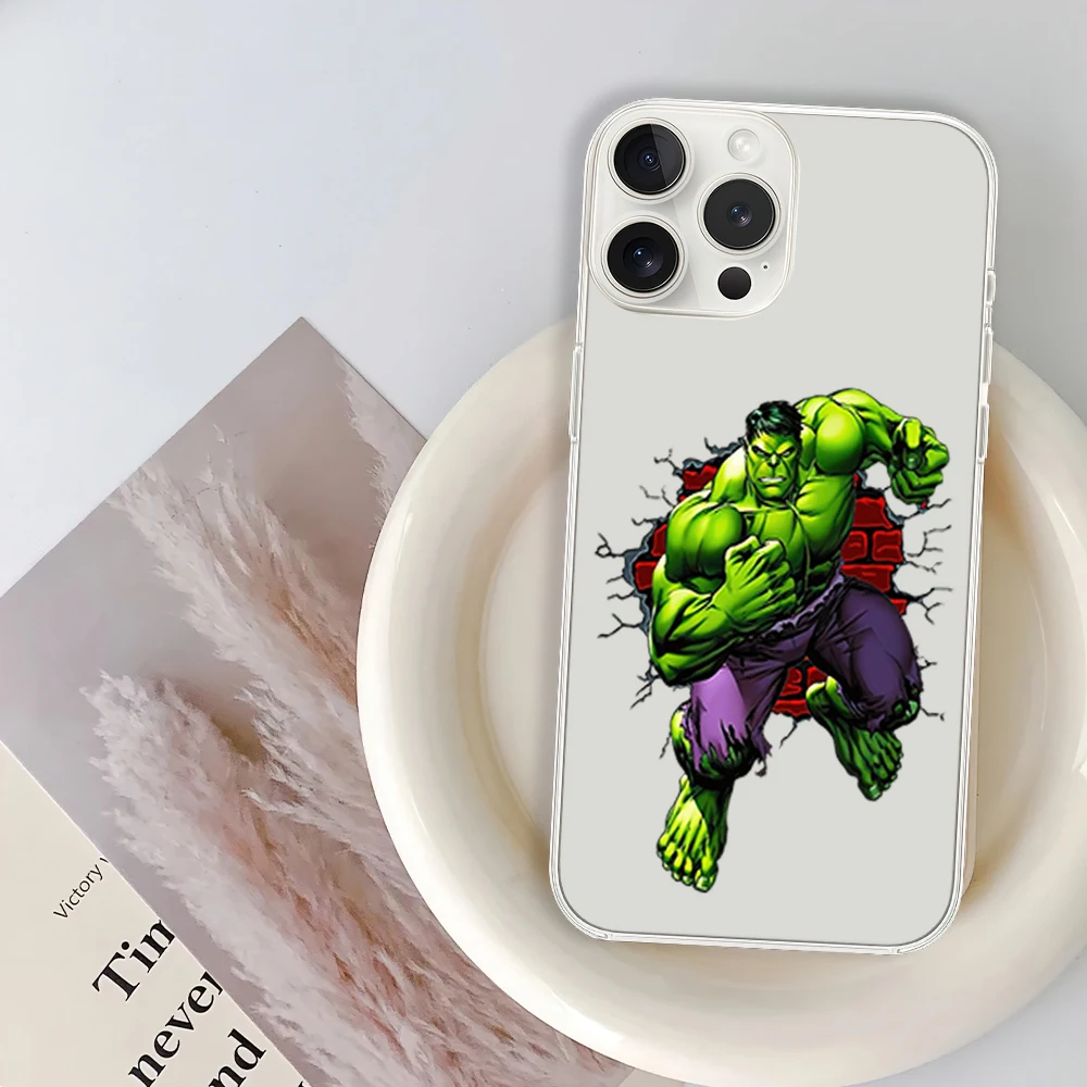 MINISO H-Hulk Phone Case for iPhone 12 11 13 14 15 16 Max Pro Plus Transparent Soft Shell