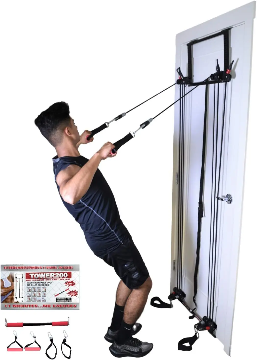 Door Gym Home Workout System, 200Lbs Resistance Bands for Full Body Training