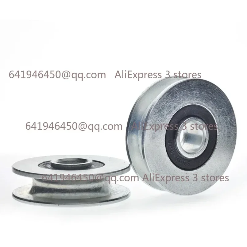 1pc U groove bearing wheel iron galvanized anti-rust iron pulley 7mm wire rope over the line r3.5 guide roller 10*40*11