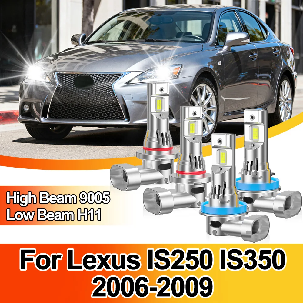 

9005 HB3 LED Headlight High Low Beam Headlamps H11 Car Headlights Auto Turbo Lamp 6000K White For Lexus IS250 IS350 2006-2009