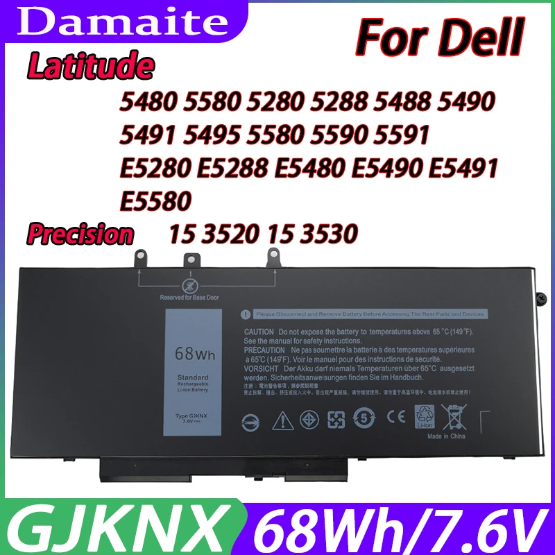 

Damaite GJKNX Laptop Battery For Dell Latitude 5480 5580 5590 5490 5280 5288 5488 5591 5491 5495 E5480 E5580 E5490 E5590 M3520