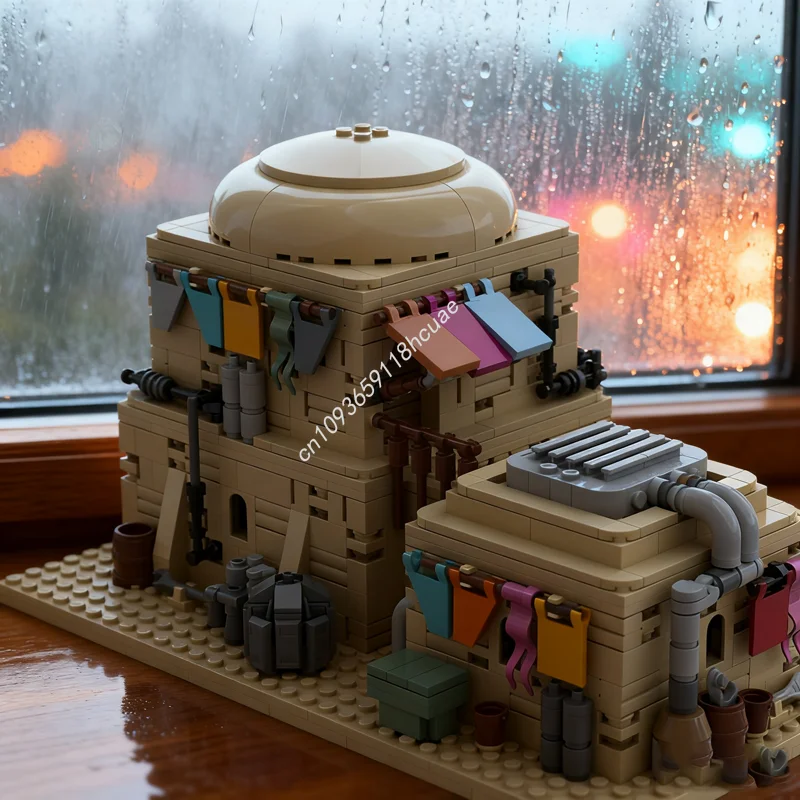 

1203 шт. MOC Tatooine модульный интерьер 2 модель пустыни строительные блоки строительная сборная игрушка DIY творческий рождественский подарок дети