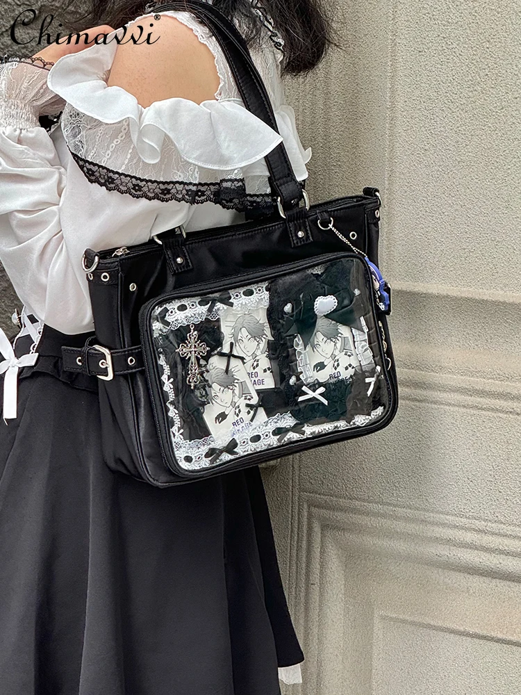 Original Satin Pain Bag Lolita Women's Tote Crossbody Daily Simple Versatile Bag Cute Girls Student Handbag 2025 New