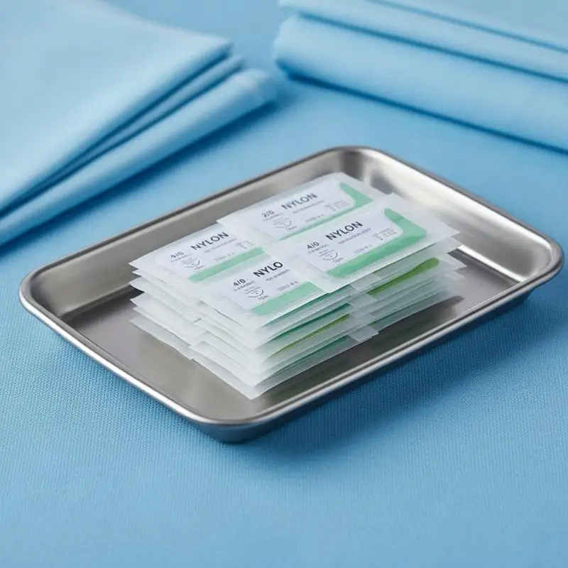 12PCS 2.0/3.0/4.0 Nylon Medical Suture Thread Sterile Needle Surgical Practice Training Kit