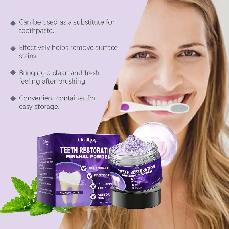 Oralhoe Tooth Powder Long-Lasting Teeth Cleaning, Refreshing Breath,  Tooth Enamel, Prevents Tooth Decay