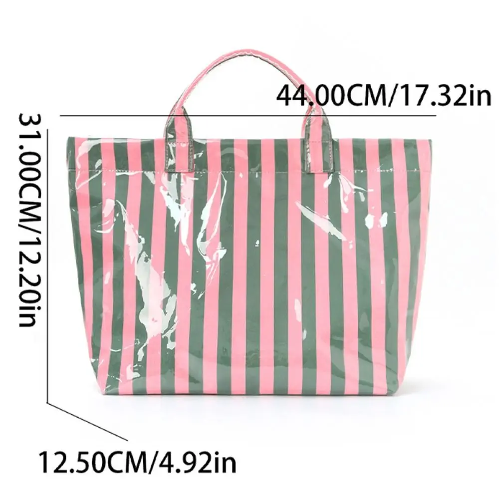 New Polyester Travel Handbag Striped Design Foldable Duffle Bag Large Capacity Travel Storage Cabin Under The Seat